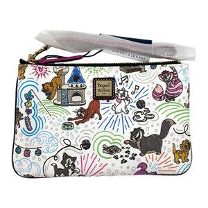 Dooney & Bourke White and Multicolor Disney Cats Sketch Wristlet
